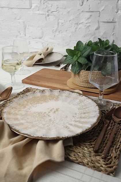 Vintage Cream Sirius Servis Taba 27 Cm 6 Adet 22146