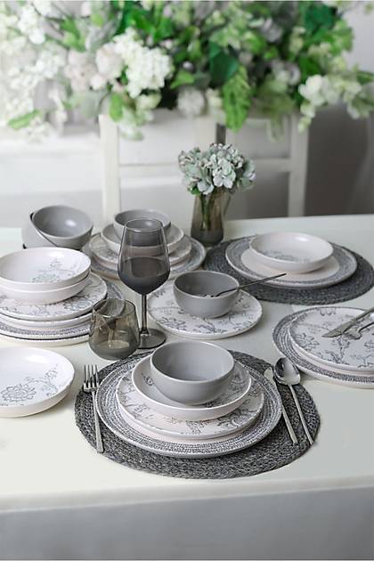 Keraart Silver Bloom Yemek Takm 24 Para 6 Kiilik 21469-70-71