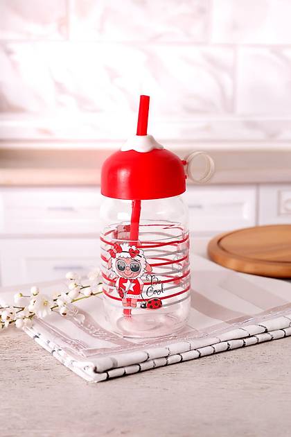 K�rm�z� Minyon Pipetli Cam Su �i�esi 370 cc