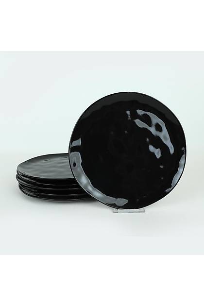 Siyah Organik Servis Taba 26 Cm 6 Adet