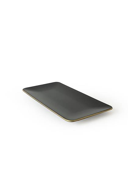 Siyah Gold Siera Kayk Tabak 33*17 Cm 2 Adet