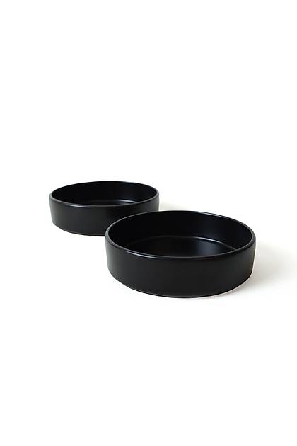 Mat Siyah Stackable Sunum Kasesi 21 Cm 2 Adet 956
