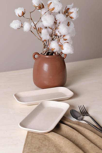 Mat Krem Pergamon Kay�k Tabak 26 Cm 2 Adet 040