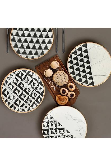 Trigon Marble Pasta Taba 20 Cm 4 Adet - 18765-66-67-68