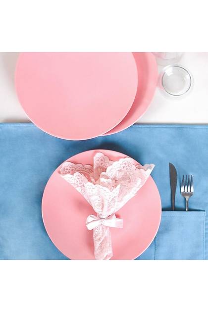 Pembe Ege Servis Taba 25 Cm 6 Adet