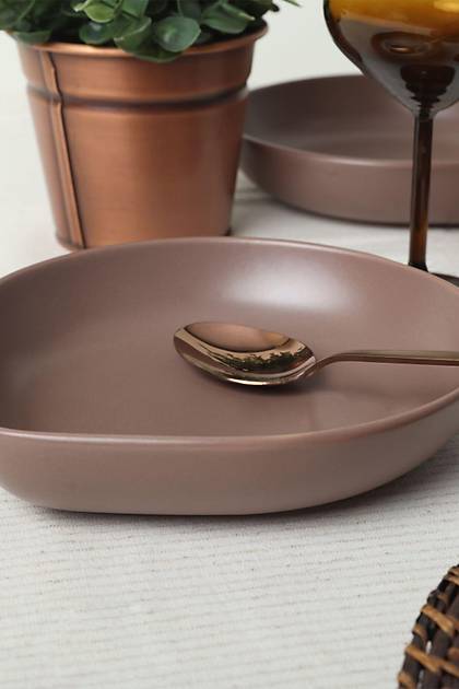 Mat Ak Taupe Serenity Yemek Taba 21 Cm 6 Adet 958