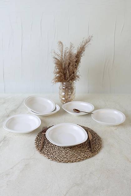 Beyaz Bloom Yemek Taba�� 24 Cm 6 Adet 006