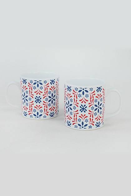 Red Pattern Kupa 9 Cm 2 Adet