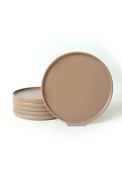Mat Toprak Taupe Stackable Servis Taba 27 Cm 6 Adet 977