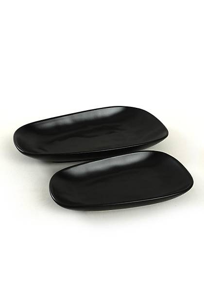 Mat Siyah Tetra Kayk Tabak 28/21 Cm 2 Adet