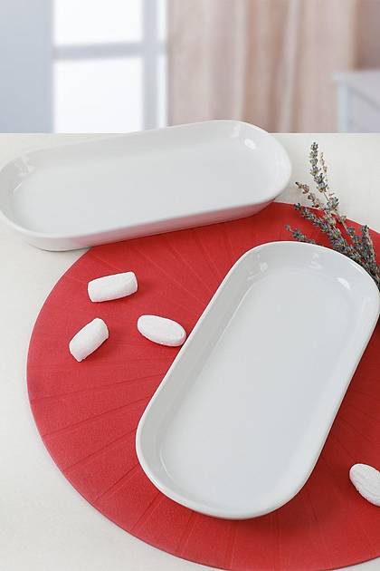 Beyaz Noyan Kayk Tabak 2 Adet 28 Cm