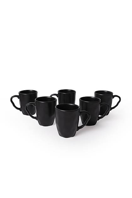 Mat Siyah Organik Kupa 10 Cm 6 Adet 956