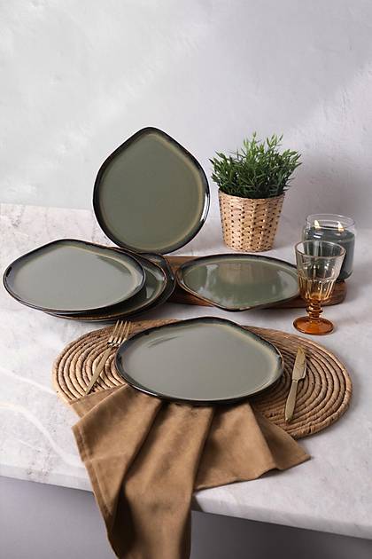 Reaktif Ye�il Serenity Servis Taba�� 27 Cm 6 Adet Q84