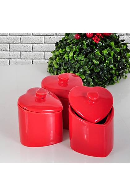 Krmz Kalp Baharat Takm 10 Cm 3 Adet