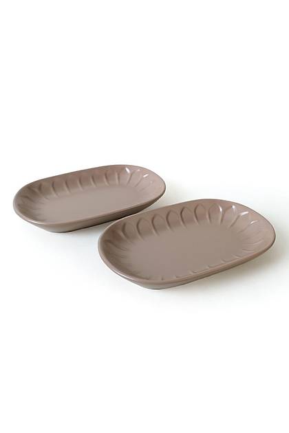 Mat Toprak Taupe Badem Kayk Tabak 25 Cm 2 Adet 977