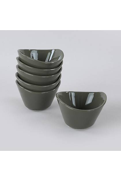 Tigela Koyu Yeil erezlik/Sosluk 11 Cm 6 Adet