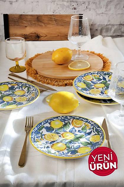 Lemon Glow Ege Pasta Taba 20 Cm 4 Para 22637