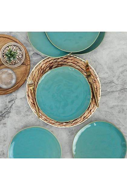 Teal Organik Servis Taba 26 Cm 6 Adet - Q06