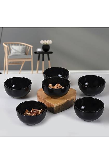 Siyah Bulut Kase 10 Cm 6 Adet - 650