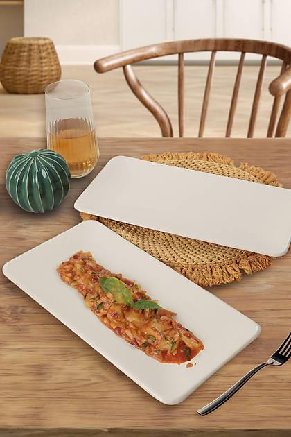 Mat Krem Siera Kayk Tabak 33 Cm 2 Adet 950
