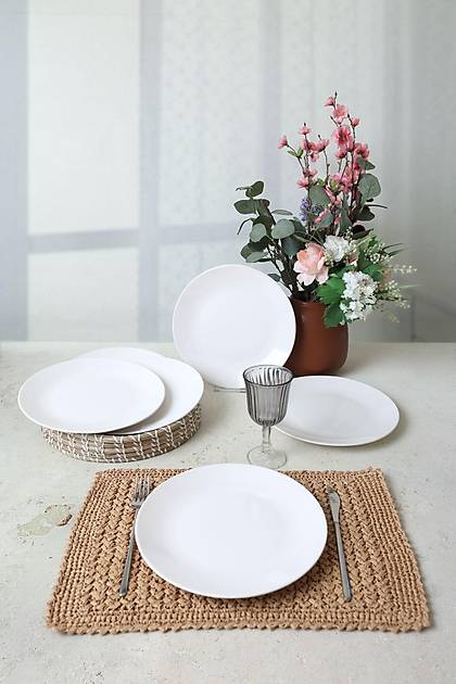 Beyaz Ege Servis Taba 26 Cm 6 Adet 006