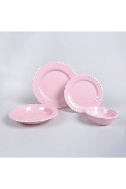 Juliet/Romeo Ak Pembe Yemek Takm 24 Para 6 Kiilik
