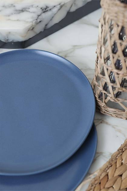 Mat Mavi Sardes Pasta Taba 22 Cm 6 Adet 399