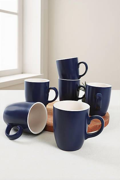 Mat Kobalt/Mat Beyaz Bulut Kupa 9 Cm 6 Adet 952/021