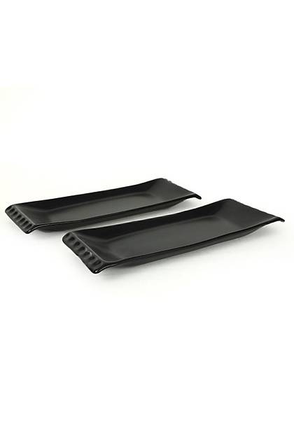 Mat Siyah Selen Kayk Tabak 33 Cm 2 Adet