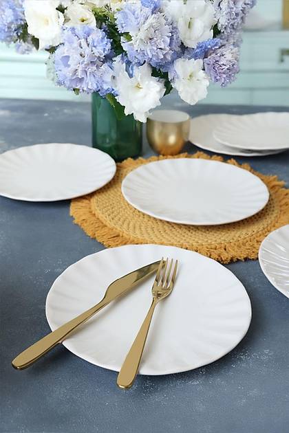 Beyaz Sirius Pasta Taba 22 Cm 6 Adet 004