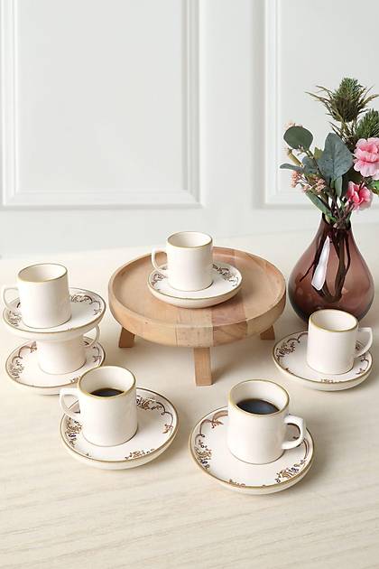 Bronze Bloom Nordic Kahve Takm 12 Para 6 Kiilik 22928-29