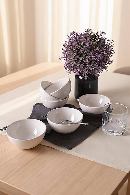 Beyaz Kera Kase 12 Cm 6 Adet 006