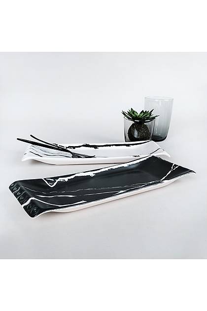 Mermer Selen Kayk Tabak 33 Cm 2 Adet - 17950 - 17951