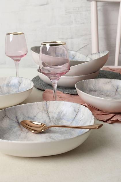 Wavy Marble Yemek Taba 23 Cm 6 Adet 17675