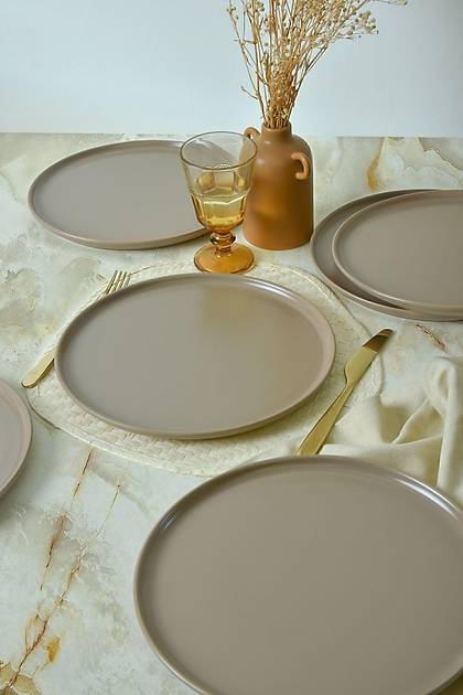 Mat Toprak Taupe Nordic Servis Taba 28 cm 6 Adet 977