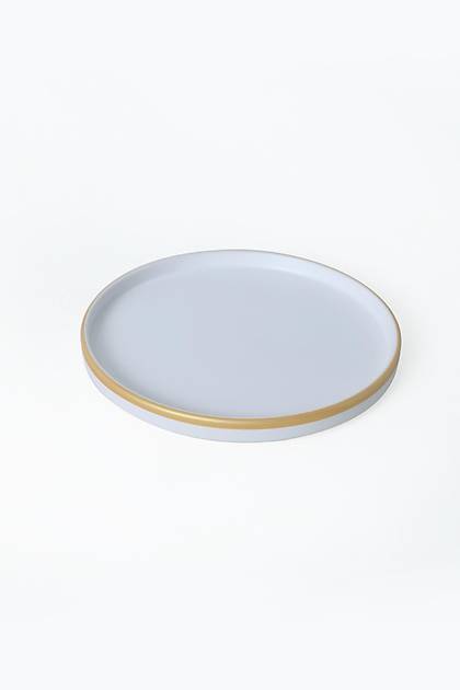 Mat Beyaz Gold Fileli Stackable Servis Taba�� 27 Cm 4 Adet