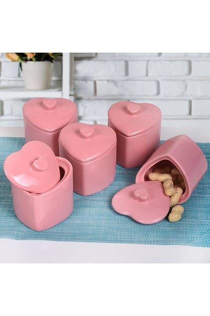 Pembe Kalp Baharat Takm 8 Cm 5 Adet