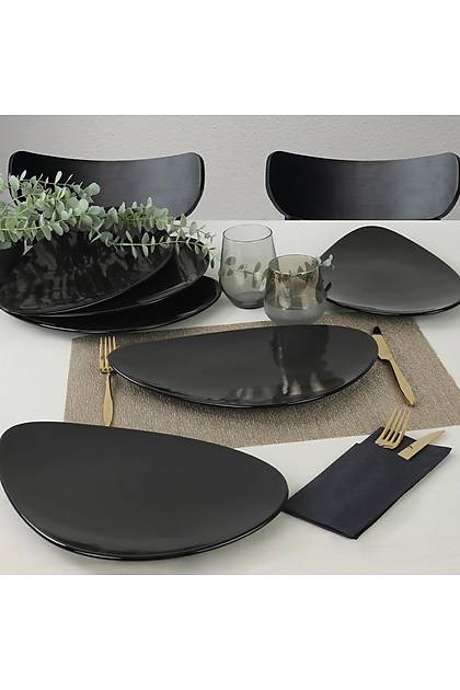 Siyah Oscar Servis/Sunum Taba 35 Cm 6 Adet