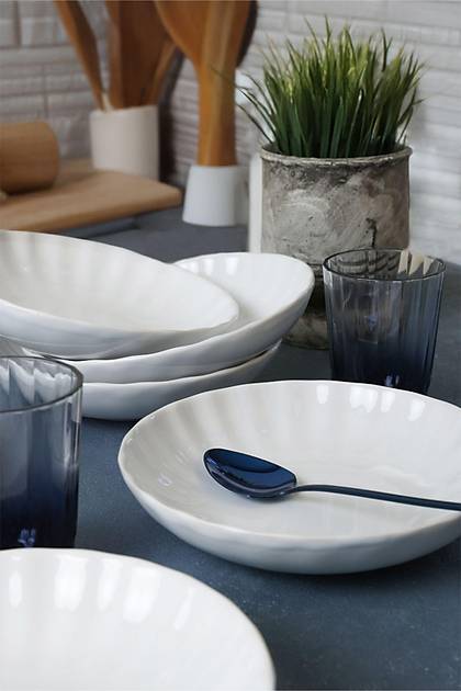 Beyaz Sirius Yemek  Taba 20 Cm 6 Adet 004