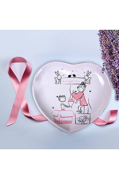 Pink Srpriz Kalp Pasta Taba 20 Cm 6 Adet