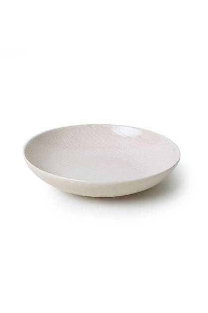 Kumlu Krem Rlyefli Yemek Taba 20 Cm 6 Adet Q32
