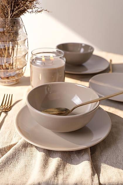 Taupe Kera Yemek Tak�m� 6 Par�a 2 Ki�ilik 594