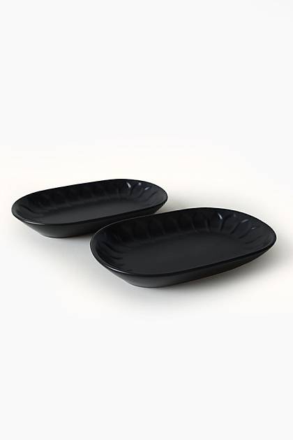 Mat Siyah Badem Kayk Tabak 25 Cm 2 Adet 956