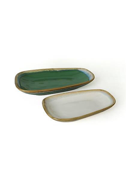 Yeil / Krem Tetra Kayk Tabak 28-21 Cm Q42-Q44