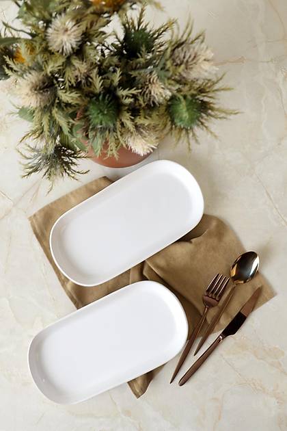 Beyaz Noyan Kayk Tabak 28 Cm 2 Adet 006