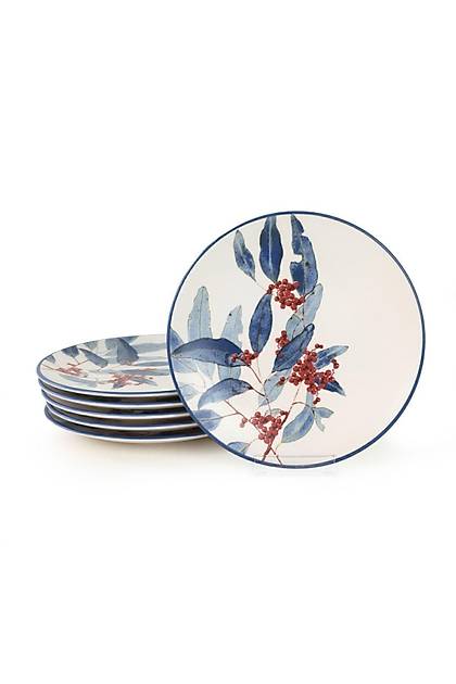 Keraart Blue Flowers Pasta Taba 20 Cm 6 Adet - 19768