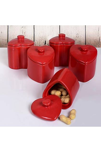 Krmz Kalp Baharat Takm 8 Cm 5 Adet