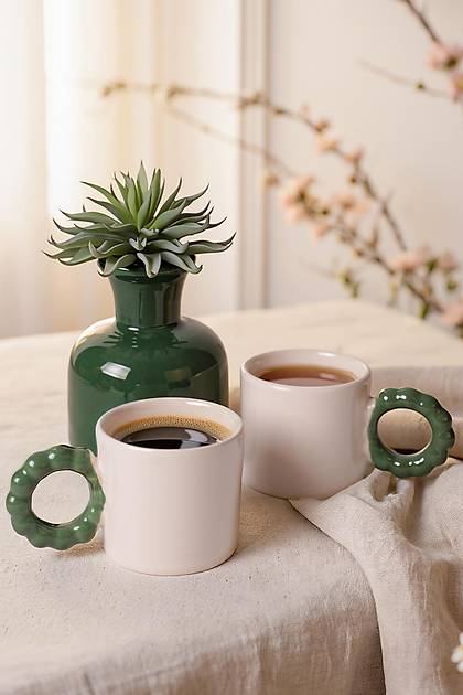 Krem �nci Kupa Ye�il Kulplu 8 Cm 2 Adet 030-310