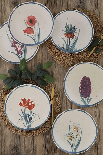 Keraart Anatolian Flowers Servis Taba 25 Cm 6 Adet - 20256/61