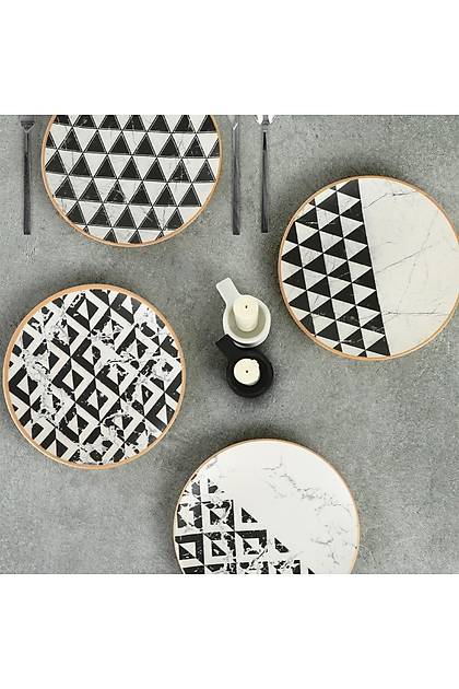 Trigon Marble Pasta Taba 20 Cm 4 Adet - 18765-66-67-68
